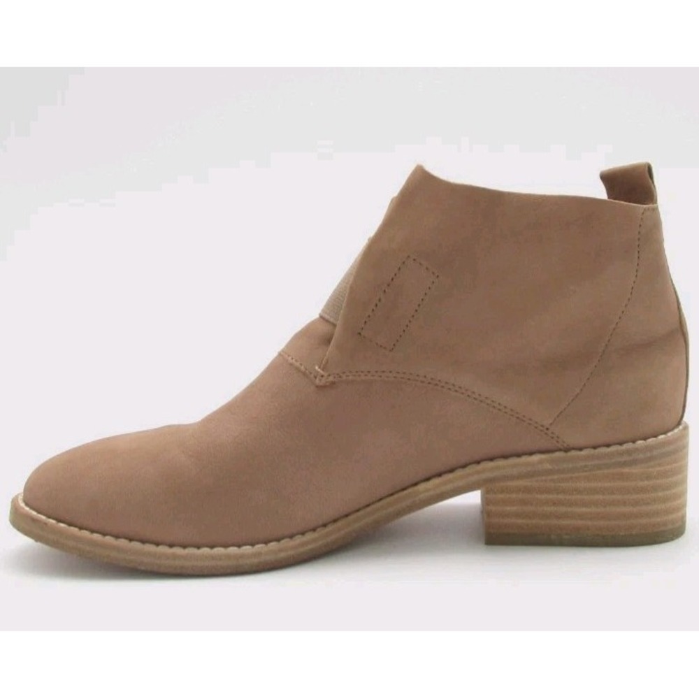 Eileen Fisher Nude Brown Soft Nubuck Leather Ankle Booties Womens Sz 7.5 - Picture 5 of 9